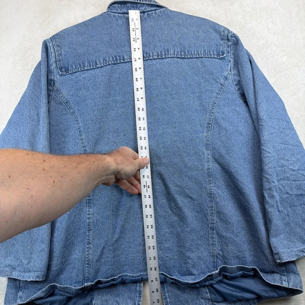 Casual & Co Denim Toggle Jacket Women's 2XL Blue Cottagecore Fisherman Utility - Picture 10 of 13